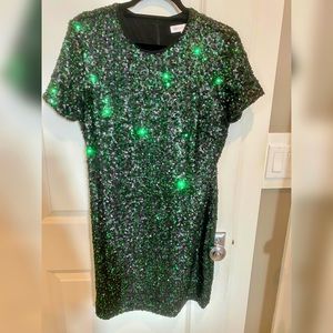 Dress The Population Green Sequin Dress -Large.